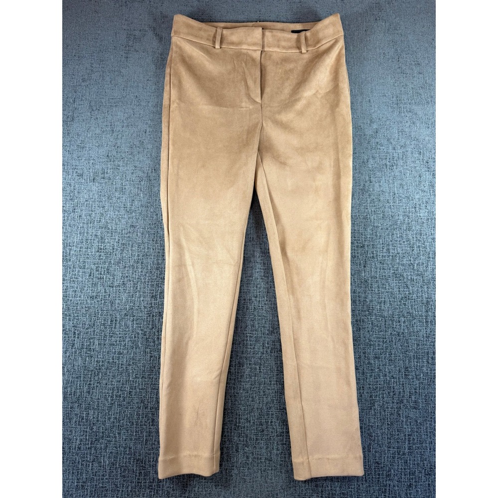 LOFT Womens High Waist Skinny Faux Suede Pants Camel Tan Size 4